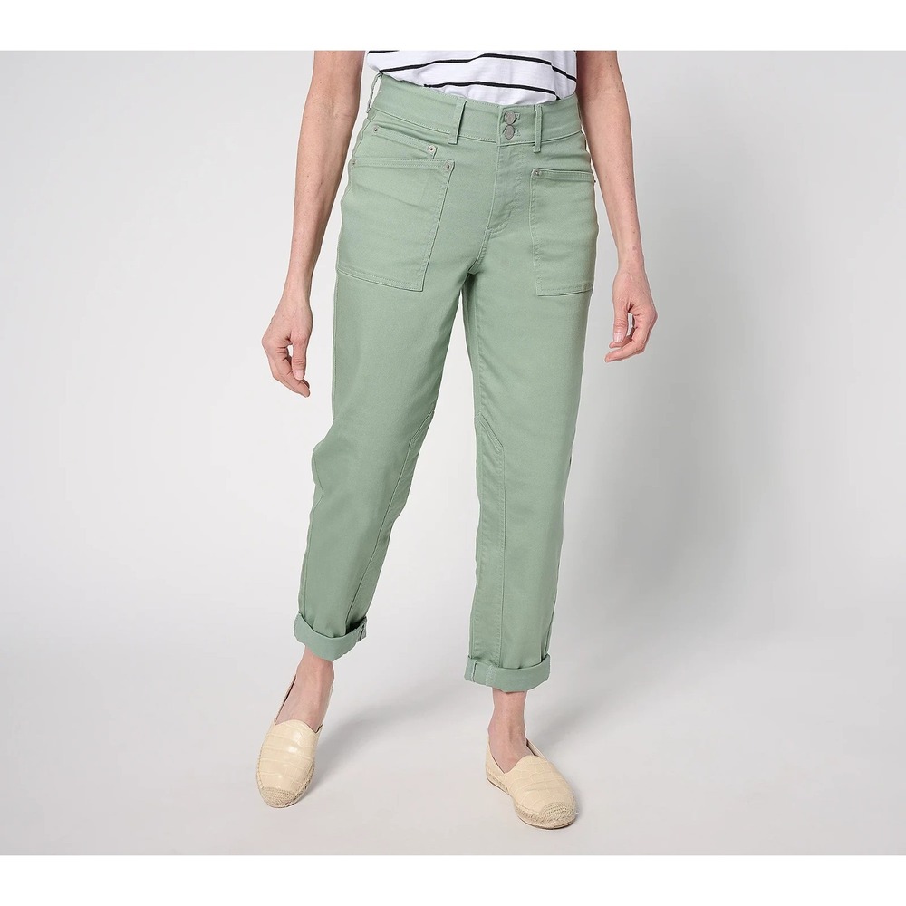 LOGO by Lori Goldstein Regular Color Straight Leg Ankle Jeans Green Bay,18W #37M